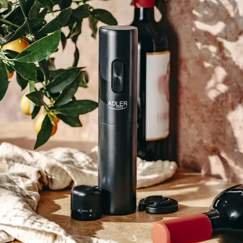 Sacacorchos eléctrico Adler AD 4509 — abrebotellas inalámbrico a pilas, negro