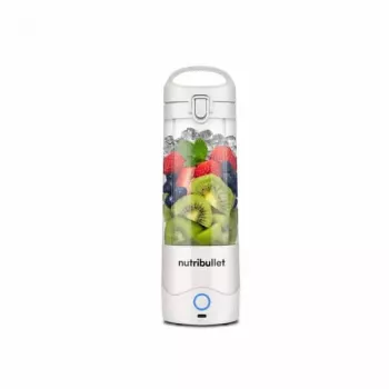 Batidora deportiva NUTRIBULLET Portable 0,475 L blanca con vaso de Tritan y cuchillas de acero inoxidable, a pilas