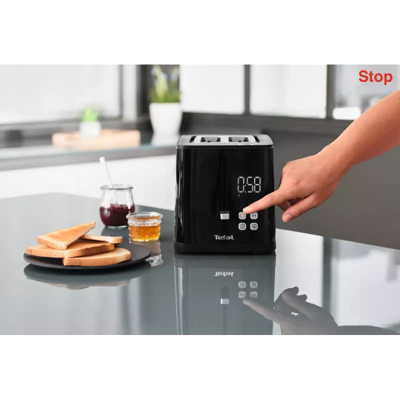 Tostadora Tefal TT6408 — 2 rebanadas, 850 W, negra