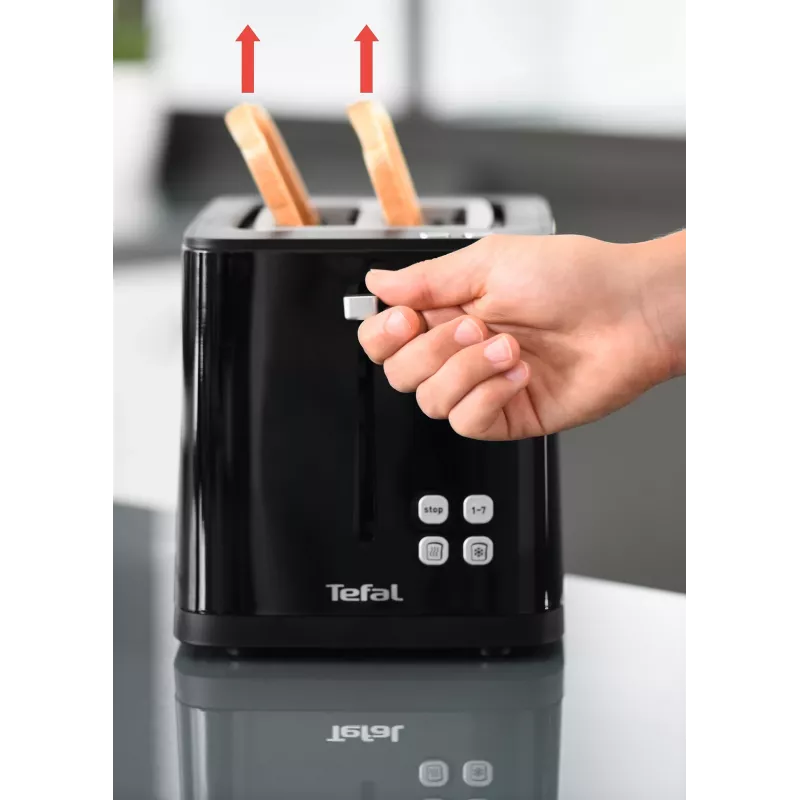 Tostadora Tefal TT6408 — 2 rebanadas, 850 W, negra