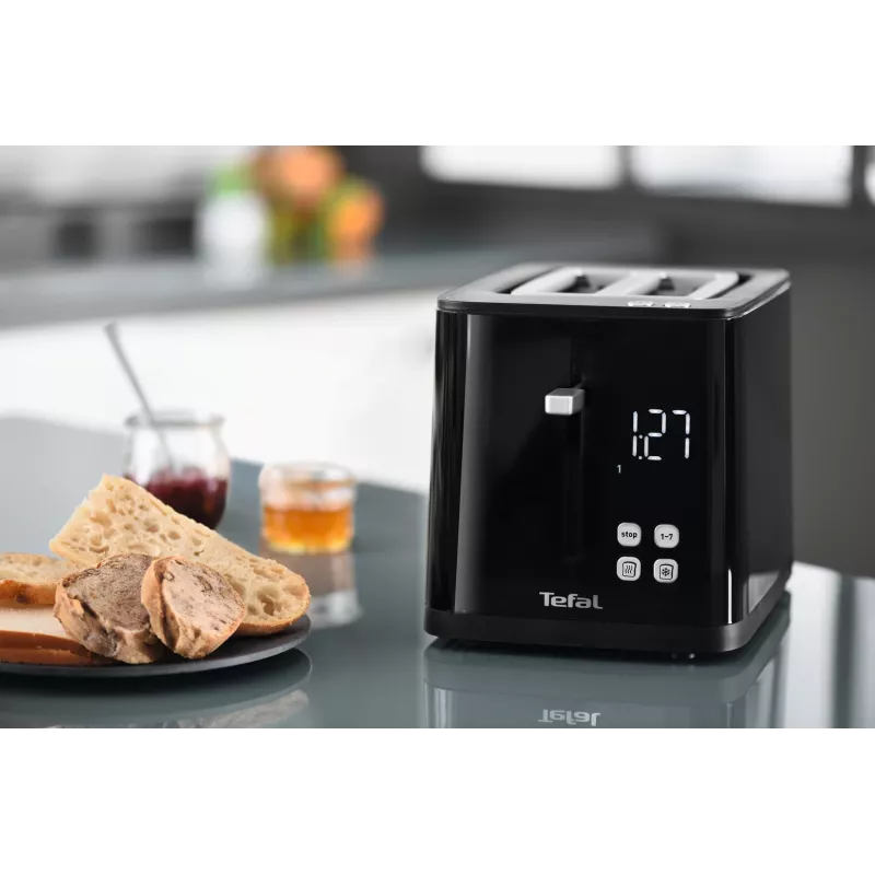 Tostadora Tefal TT6408 — 2 rebanadas, 850 W, negra