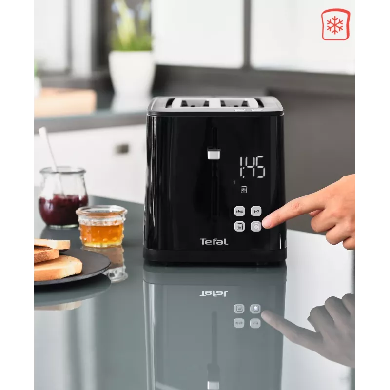 Tostadora Tefal TT6408 — 2 rebanadas, 850 W, negra