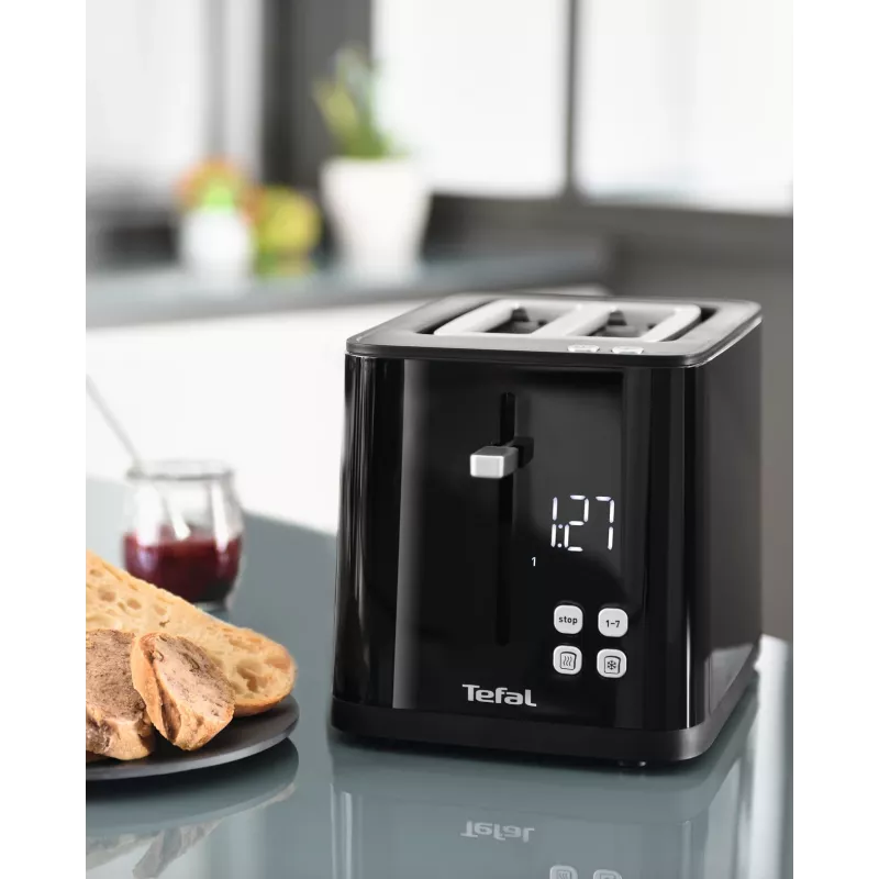 Tostadora Tefal TT6408 — 2 rebanadas, 850 W, negra