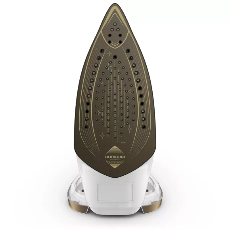 Plancha en seco y de vapor Tefal Puregliss FV8042 con suela Durilium AirGlide Autoclean, 3000 W, bronce, blanco