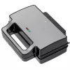 Sandwichera Adler AD 3073 — 2 sándwiches, 1400 W, plateado/negro, placas extraíbles, almacenamiento vertical