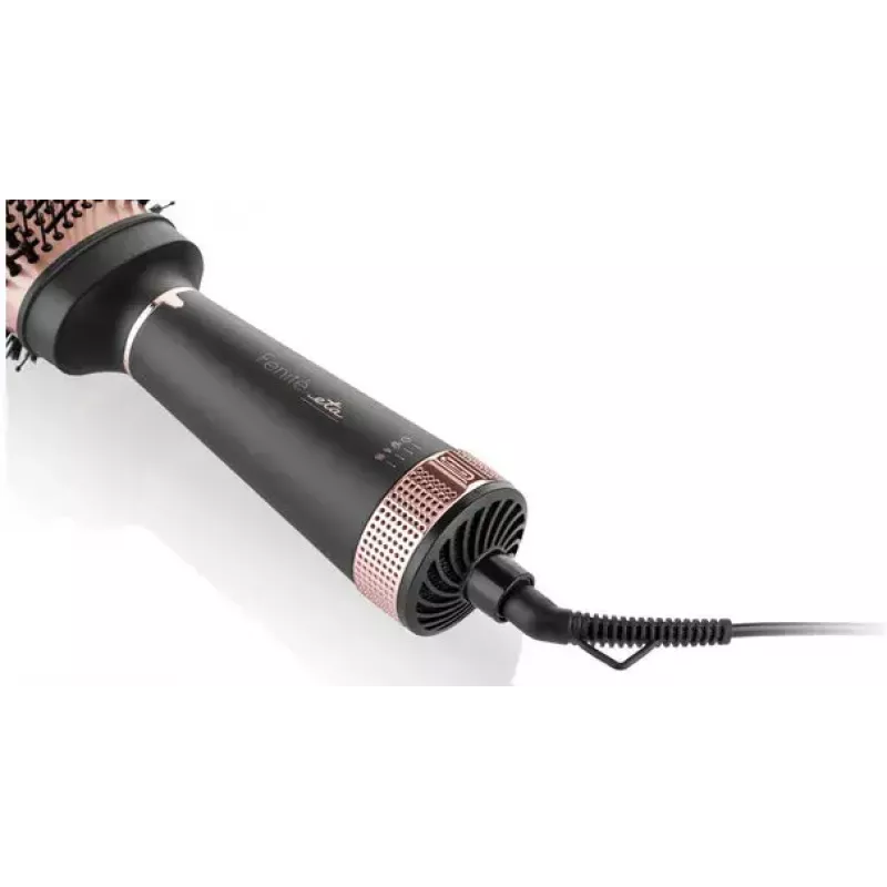 Cepillo de aire caliente ETA Fenité Airflow 1300 W, revestimiento cerámico, 3 niveles de calor, cable 1,7 m, Negro/Rosa