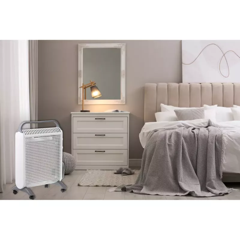 Convector eléctrico Adler AD 7750, 2000 W, 2 niveles de potencia, IP24, blanco