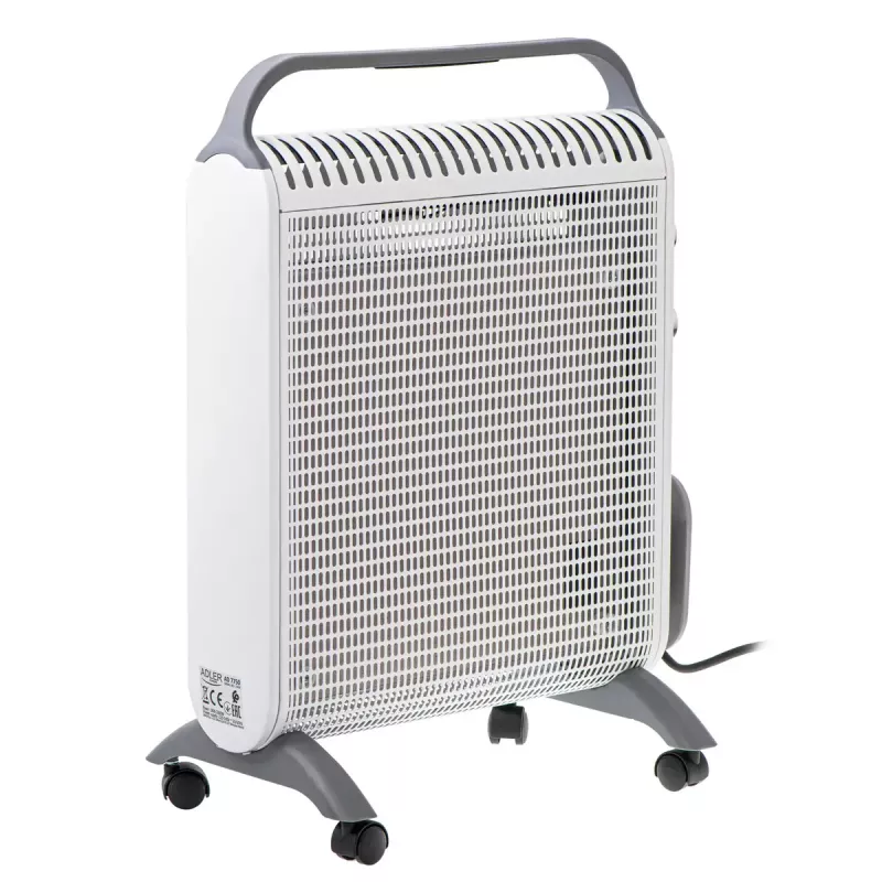 Convector eléctrico Adler AD 7750, 2000 W, 2 niveles de potencia, IP24, blanco