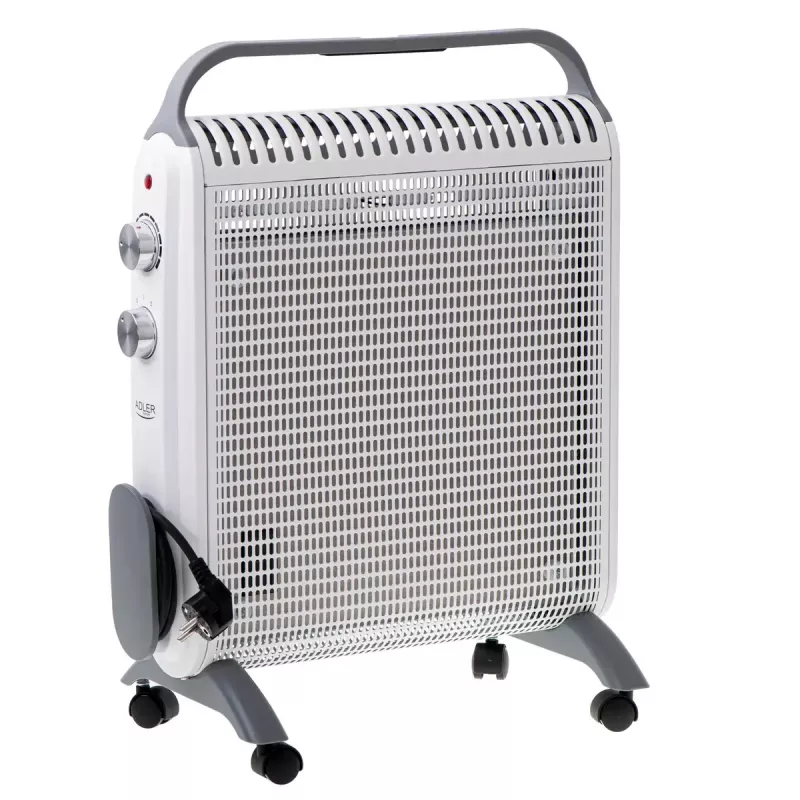 Convector eléctrico Adler AD 7750, 2000 W, 2 niveles de potencia, IP24, blanco