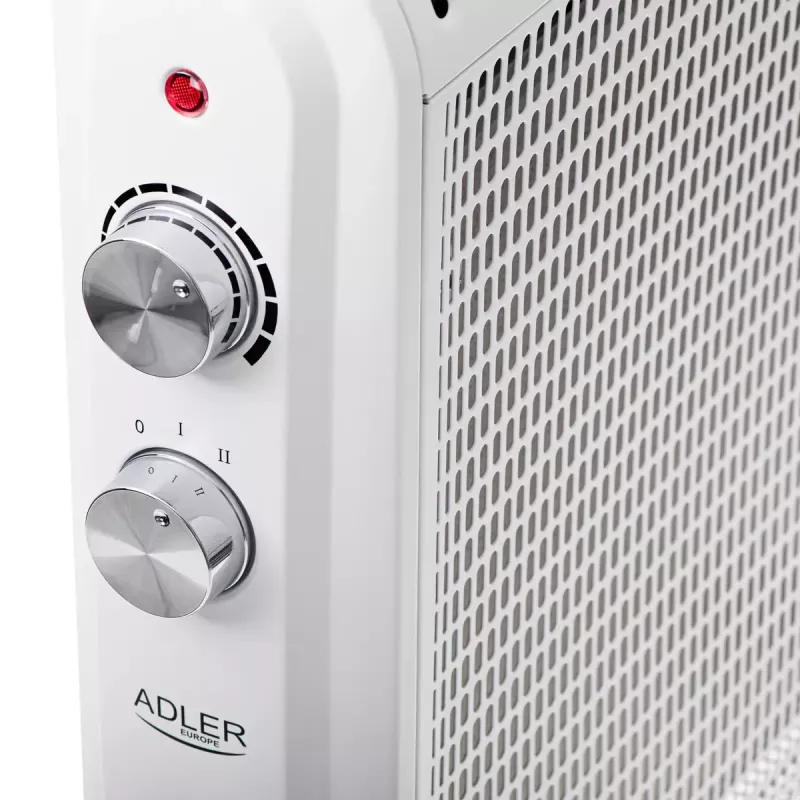Convector eléctrico Adler AD 7750, 2000 W, 2 niveles de potencia, IP24, blanco
