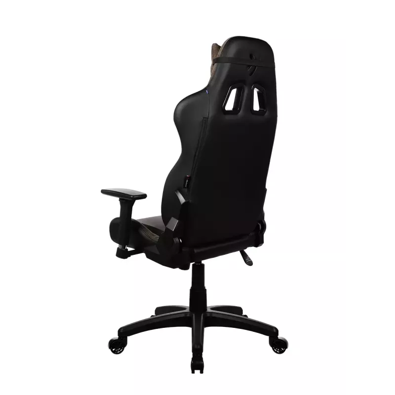 Silla gaming Arozzi Avanti SoftFabric marrón — tapizado de tela, diseño ergonómico, ajustable en altura e inclinable