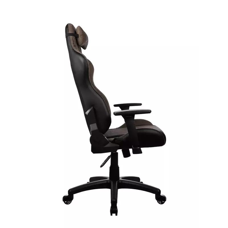 Silla gaming Arozzi Avanti SoftFabric marrón — tapizado de tela, diseño ergonómico, ajustable en altura e inclinable