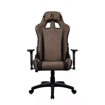 Silla gaming Arozzi Avanti SoftFabric marrón — tapizado de tela, diseño ergonómico, ajustable en altura e inclinable