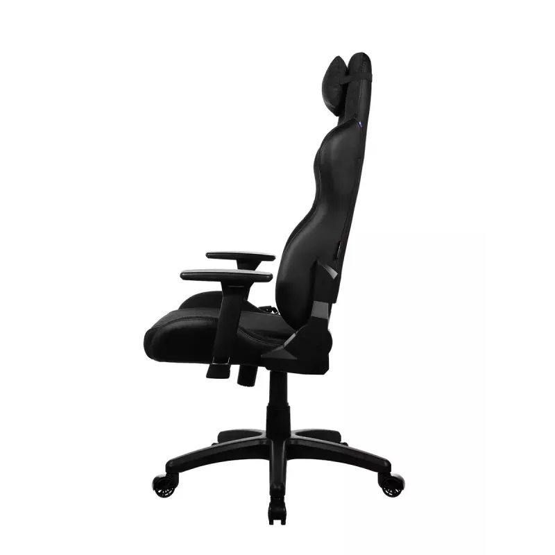 Silla gaming arozzi Avanti SoftFabric Pure negra — ergonómica, respaldo alto, reposabrazos ajustables, función basculante inclinable