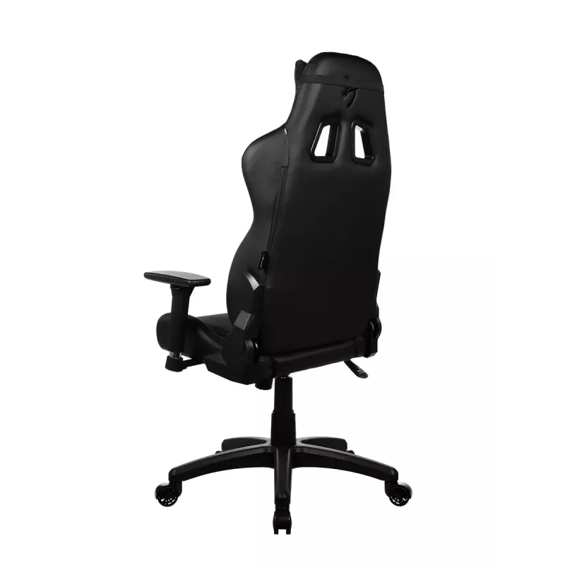 Silla gaming arozzi Avanti SoftFabric Pure negra — ergonómica, respaldo alto, reposabrazos ajustables, función basculante inclinable