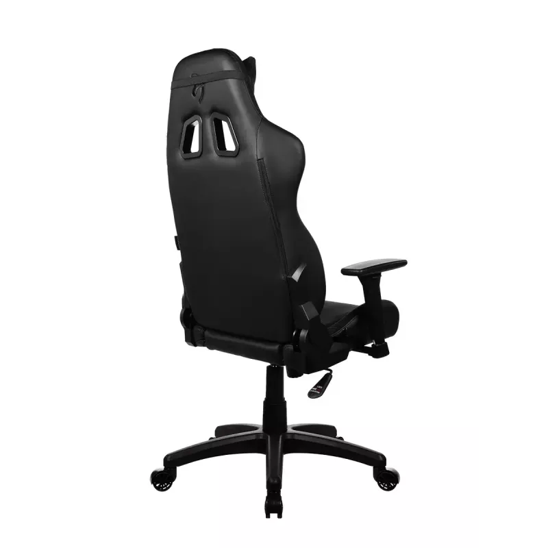 Silla gaming arozzi Avanti SoftFabric Pure negra — ergonómica, respaldo alto, reposabrazos ajustables, función basculante inclinable