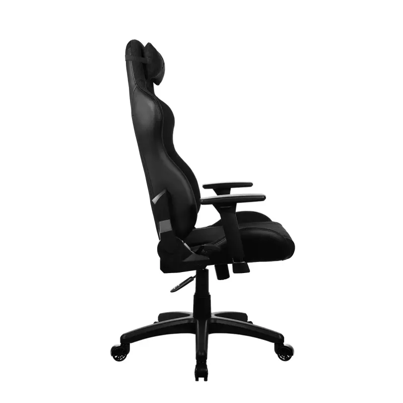 Silla gaming arozzi Avanti SoftFabric Pure negra — ergonómica, respaldo alto, reposabrazos ajustables, función basculante inclinable