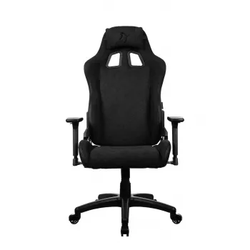 Silla gaming arozzi Avanti SoftFabric Pure negra — ergonómica, respaldo alto, reposabrazos ajustables, función basculante inclinable