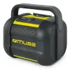 Radio de obra Muse M-968 BTY — FM analógica, 40 W RMS, Bluetooth 10 m, resistente al polvo y a los golpes, negra/amarilla