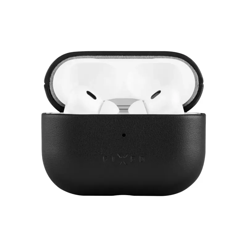 Funda protectora de piel FIXED FIXLPM-999-BK para auriculares con compatibilidad MagSafe, negra