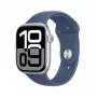Smartwatch Apple Watch Series 10 GPS 46mm caja de aluminio plateado con correa deportiva Denim – M/L