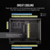 Caja de PC CORSAIR 2500D AIRFLOW Midi Tower negra — ATX/Micro ATX, compatibilidad con radiador frontal de 280 mm, USB-A x2, USB-C x1