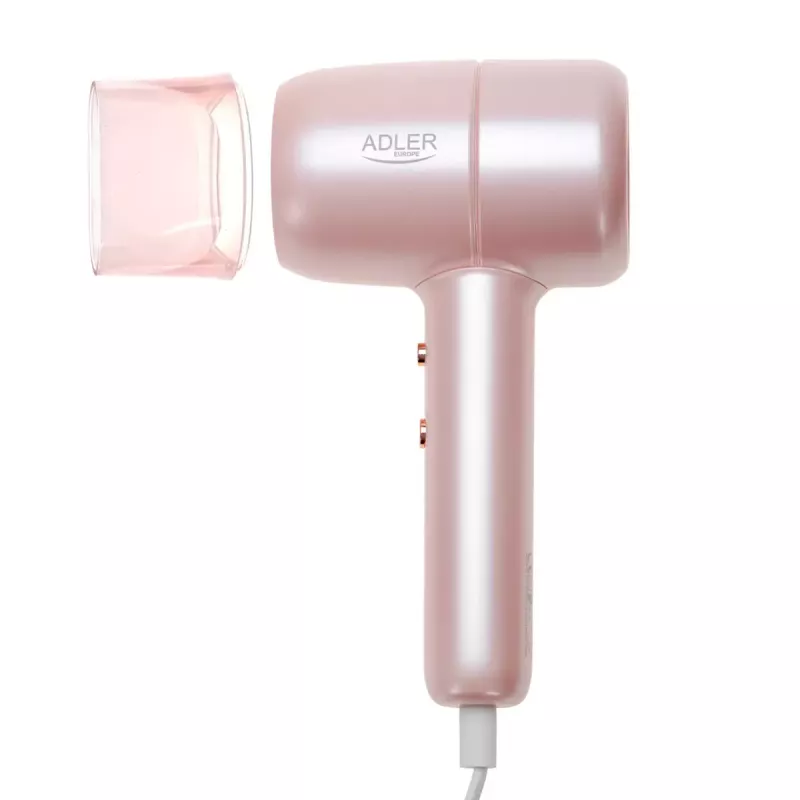 Adler AD 2279p secador de pelo, 1800 W, iónico, 2 ajustes de temperatura, rosa