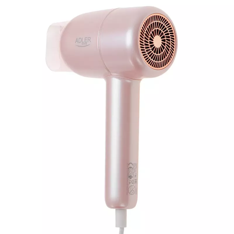 Adler AD 2279p secador de pelo, 1800 W, iónico, 2 ajustes de temperatura, rosa