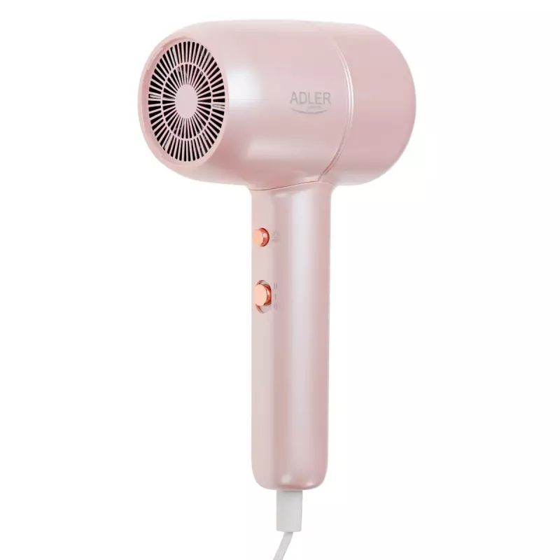 Adler AD 2279p secador de pelo, 1800 W, iónico, 2 ajustes de temperatura, rosa