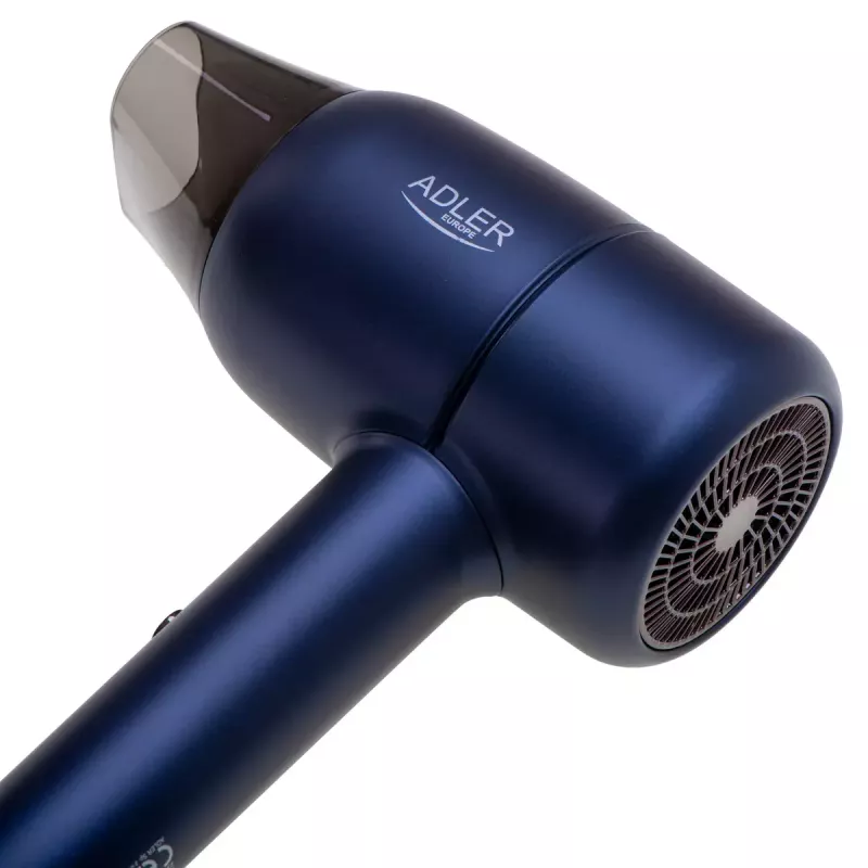 Secador de pelo Adler AD 2279b 1800W, 2 ajustes de temperatura, 2 velocidades, función de iones, azul