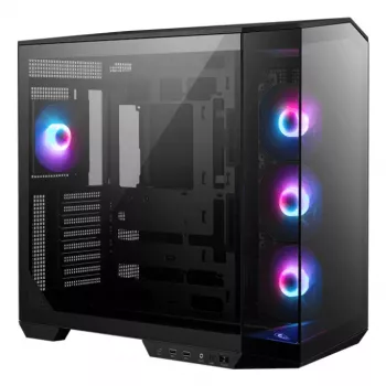 Caja de PC MSI MAG PANO 100R PZ Midi-Tower negra, cristal templado, compatible con ATX/microATX, 482×290×519 mm