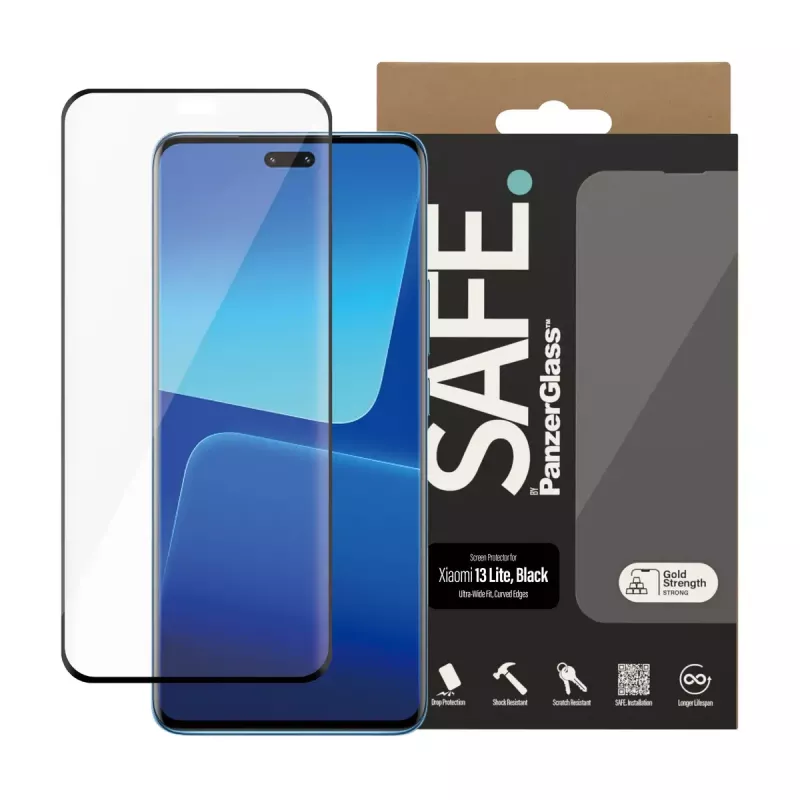 Protector de pantalla PanzerGlass SAFE. by ® para Xiaomi 13 Lite Ultra-Wide Fit resistente a arañazos y golpes