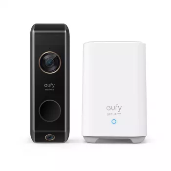 Timbre de vídeo inalámbrico Eufy E8213 2K con HomeBase, a pilas, negro/blanco