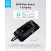 Batería portátil Anker Zolo 10000mAh, carga ultrarrápida 30W, cable USB-C integrado, negra
