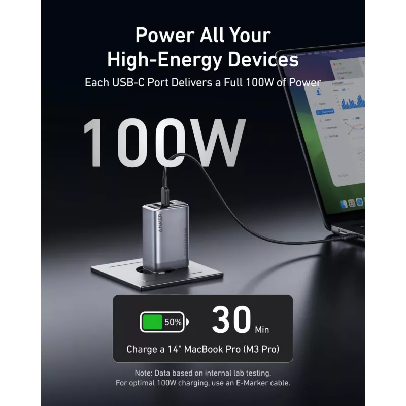 Cargador de dispositivos móviles Anker A2688341 universal negro AC interior 110–240 V 1 USB 2.0 2 USB-C