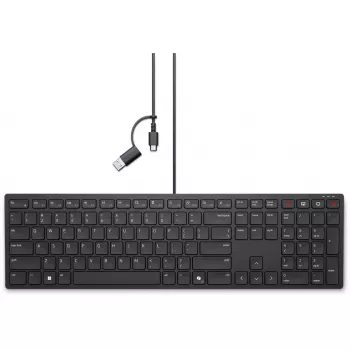 DELL KB525C Teclado de oficina USB QWERTY US International, negro