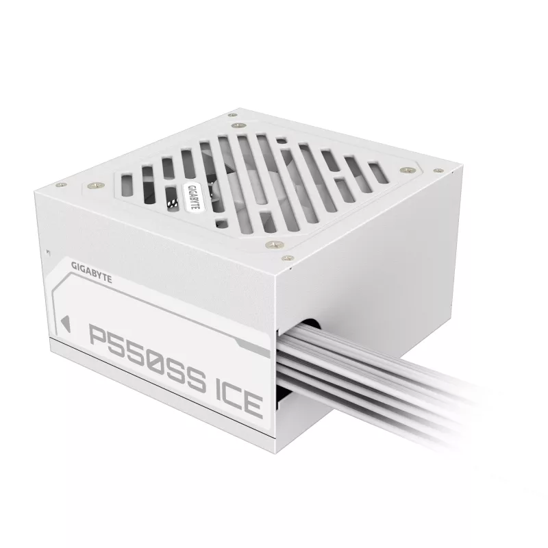 GIGABYTE P550SS ICE Fuente de alimentación - PCIe 5.0, 80 PLUS Silver, ventilador de 120mm, compatible con ATX 3.0, conector EU