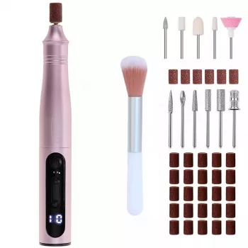 Set de taladros de manicura y pedicura Adler AD 2181 - 5 niveles de potencia, rosa