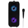 Altavoz portátil Adler AD 1903, 2×5 W, Bluetooth, radio FM, LED, batería de 1500 mAh, AUX, USB, negro