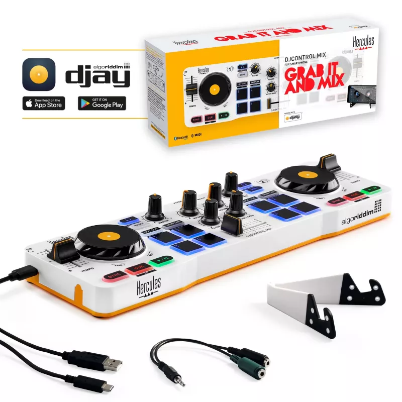 Hercules 4780921 Controlador DJ 2 canales Negro, Blanco, Amarillo