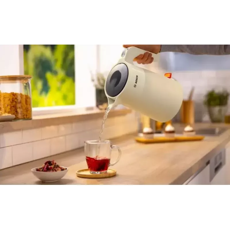 Hervidor de agua Bosch TWK2M167 1,7 L 2400 W, inalámbrico con base 360°, apagado automático, protección contra ebullición en seco
