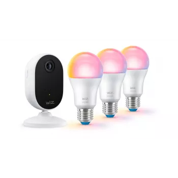 Kit de inicio de vigilancia doméstica WiZ, kit de iluminación inteligente, Wi-Fi/Bluetooth, blanco, Wi-Fi 4 (802.11n), 802.11b, 802.11g, WPA2, WPA3, LED