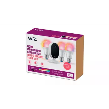 Kit de inicio de vigilancia doméstica WiZ, kit de iluminación inteligente, Wi-Fi/Bluetooth, blanco, Wi-Fi 4 (802.11n), 802.11b, 802.11g, WPA2, WPA3, LED