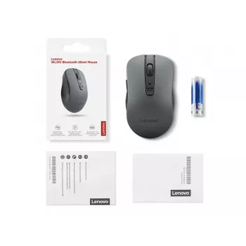 Ratón inalámbrico ambidiestro Lenovo WL310 Office – Bluetooth, óptico 1200 DPI, 6 botones, rueda, gris, a pilas