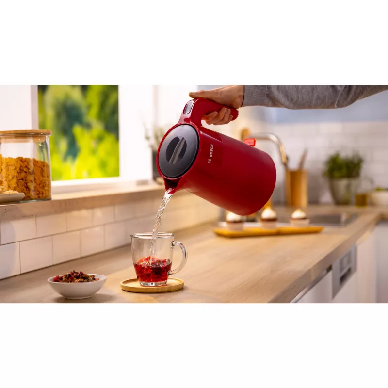 Hervidor de agua Bosch TWK2M164 1,7 L 2400 W negro, gris, rojo
