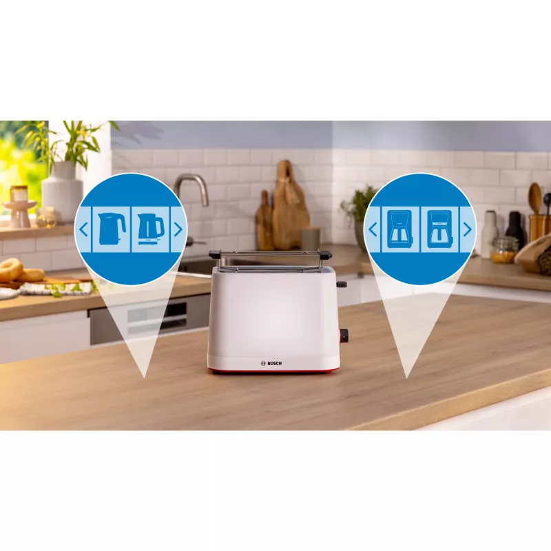 Bosch MyMoment TAT3M121 tostadora compacta, 2 ranuras, 950 W, blanca
