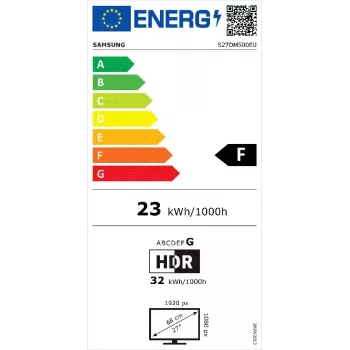 Monitor Samsung M50D de 27 pulgadas — 27 pulgadas Full HD (1920×1080), VA LED, 4 ms, ángulo de visión de 178°, altavoces integrados, hub USB, VESA, negro