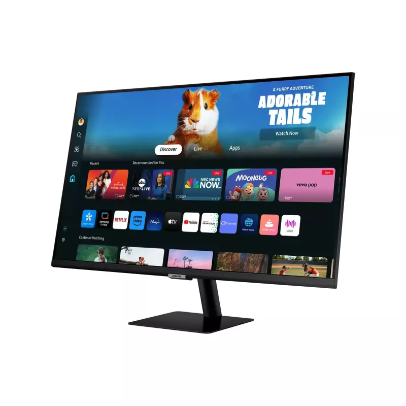 Monitor Samsung M50D de 27 pulgadas — 27 pulgadas Full HD (1920×1080), VA LED, 4 ms, ángulo de visión de 178°, altavoces integrados, hub USB, VESA, negro