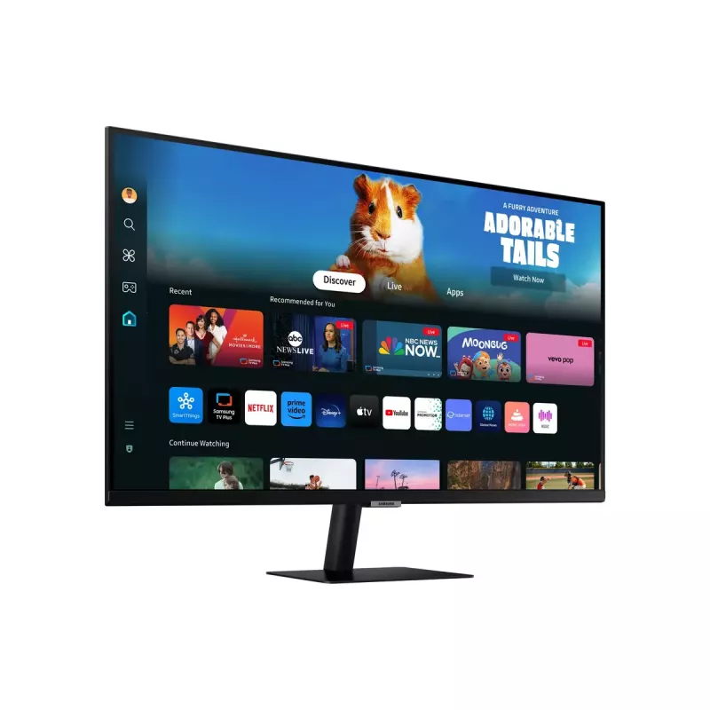 Monitor Samsung M50D de 27 pulgadas — 27 pulgadas Full HD (1920×1080), VA LED, 4 ms, ángulo de visión de 178°, altavoces integrados, hub USB, VESA, negro