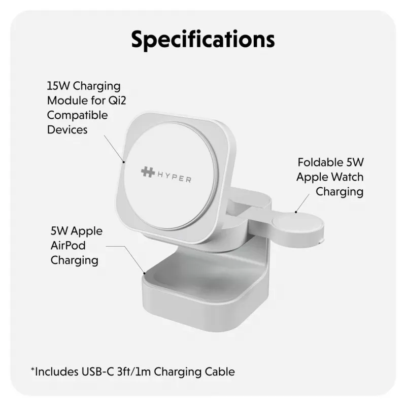 Targus HJ3320WHGL Cargador móvil para auriculares, smartphone, smartwatch blanco USB carga inalámbrica función de carga rápida uso en interiores